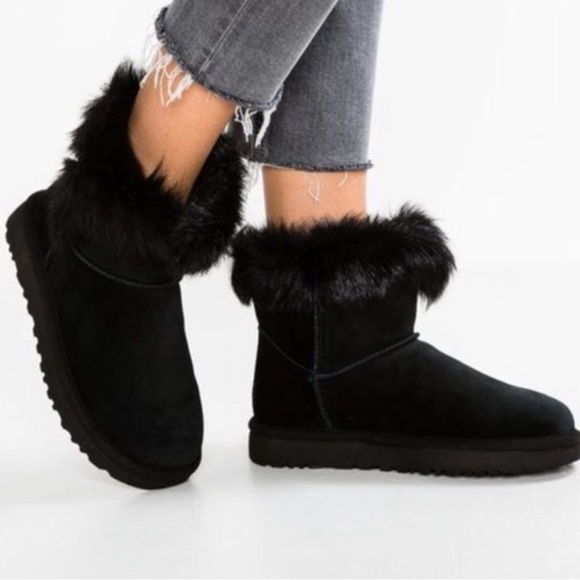 UGG CATHIE SUEDE FAUX FUR BOOTIES - Picture 16 of 16